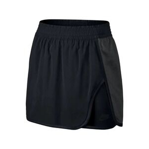 Nike Skort Women's Medium Black Grey Layered Nikecourt Skirt Built in Shorts